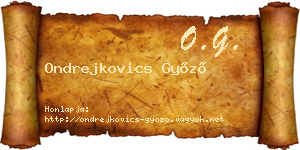 Ondrejkovics Győző névjegykártya